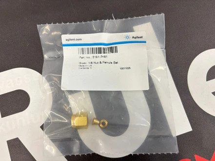 Agilent 1/8 Nut And Ferrule Set Brass Swagelok, 5181-7481 (New)