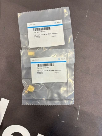 Agilent 1/8 Nut And Ferrule Set Brass Swagelok, 5181-7481 (New)