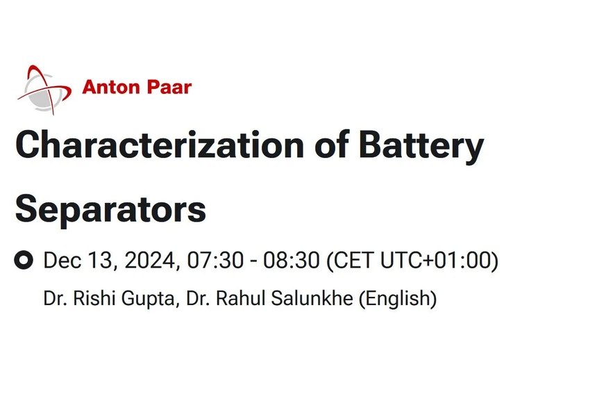 Anton Paar: Characterization of Battery Separators
