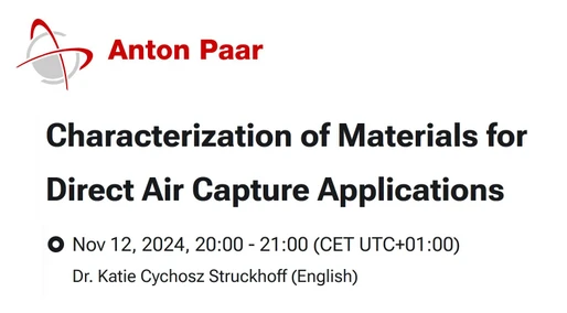 Characterization of Materials for Direct Air Capture Applications
