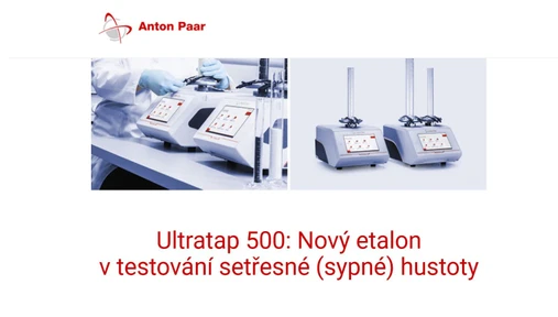 Anton Paar Ultratap 500: Nový etalon v testování setřesné (sypné) hustoty