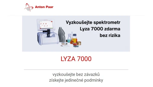 Vyzkoušejte Anton Paar Lyza 7000 spektrometr zdarma