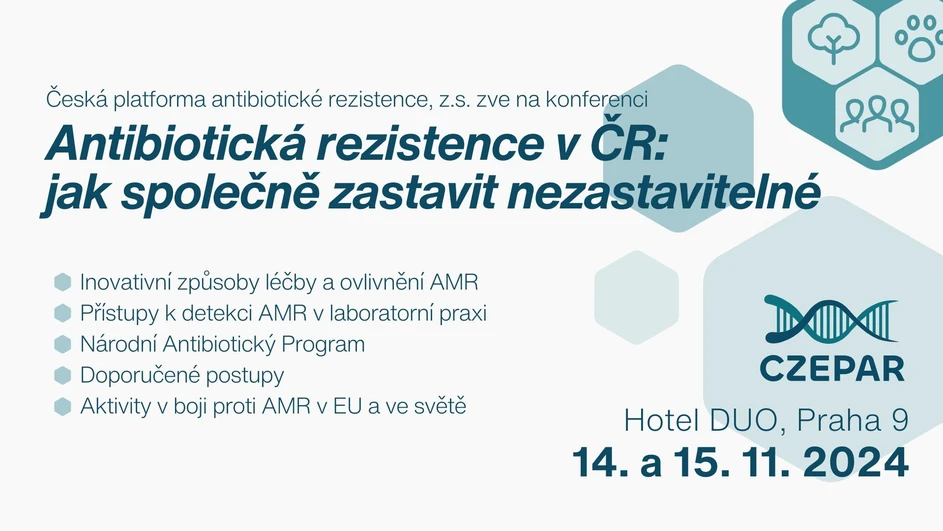 <ul><li><strong>Foto:</strong> CZEPAR - Česká platforma antibiotické rezistence: CZEPAR Konference 2024 - „Antibiotická rezistence v ČR: Jak společně zastavit nezastavitelné“</li></ul>