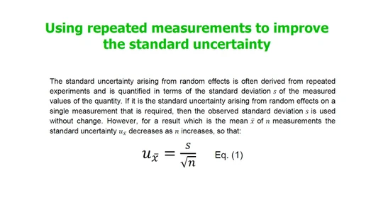Using repeated measurements to improve the standard uncertainty