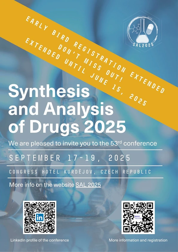 53rd Conference Synthesis and Analysis of Drugs - Early Bird Registration extended until 15. June 2025