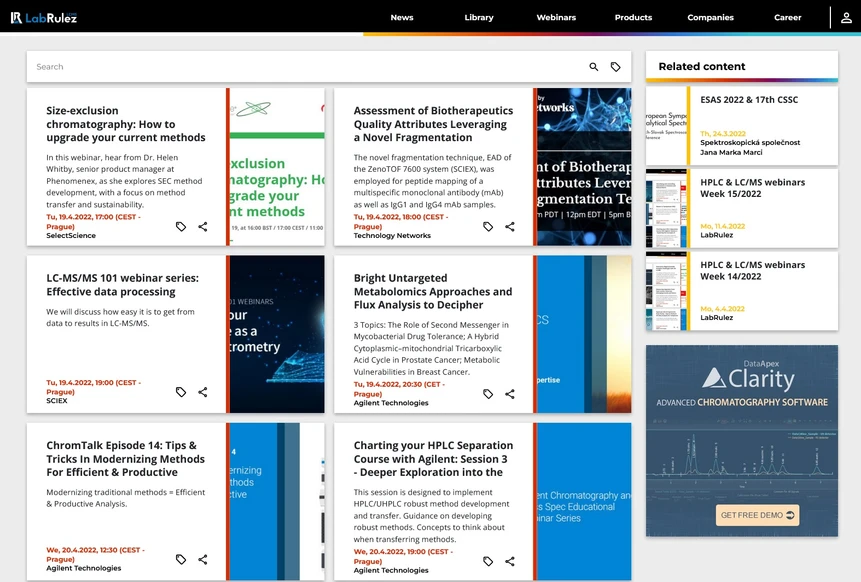 <p>LabRullez: HPLC &amp; LC/MS webinars Week 16/2022</p>

