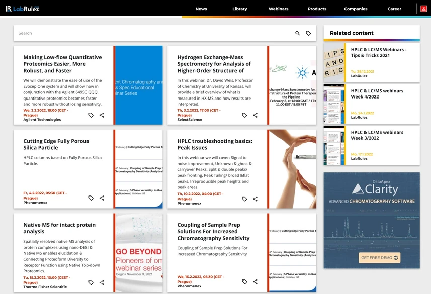 <p>LabRulez: HPLC &amp; LC/MS webinars Week 5-6/2022</p>
