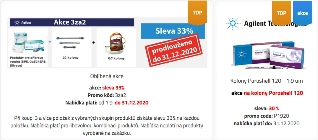 HPST: Akce spotřební materiál a HPLC kolony Poroshell