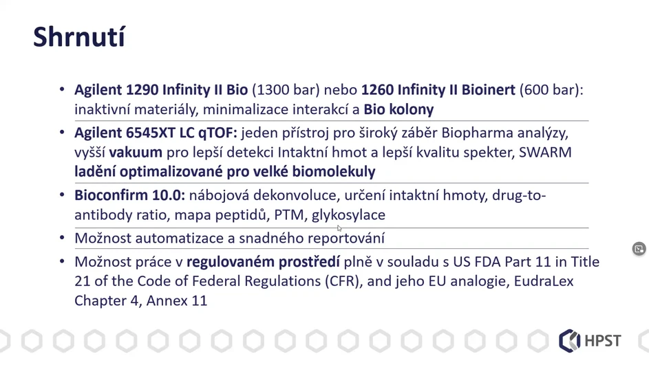HPST: Charakterizace biologických léčiv pomocí UHPLC/TOF MS Agilent 6545XT