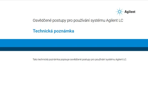 Doporučené postupy pro používání HPLC systému Agilent - Úvod