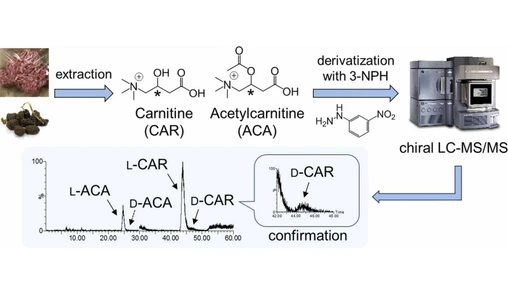 Development of a chiral liquid chromatography-tandem mass spectrometry for simultaneous determination of carnitine and acetylcarnitine enantiomers in food samples