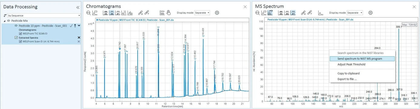 James Little: Can you send spectra to NIST’s MS Search program