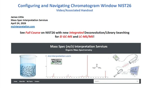 Nastavení a orientace v okně chromatogramu NIST26