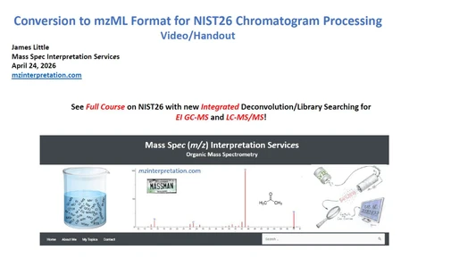 Převod do formátu mzML pro zpracování chromatogramů v NIST26