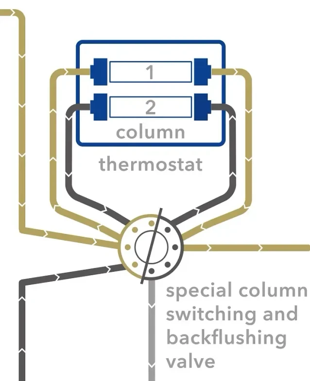 KNAUER: Fig. 7 Exemplary flow scheme of special column switching valve