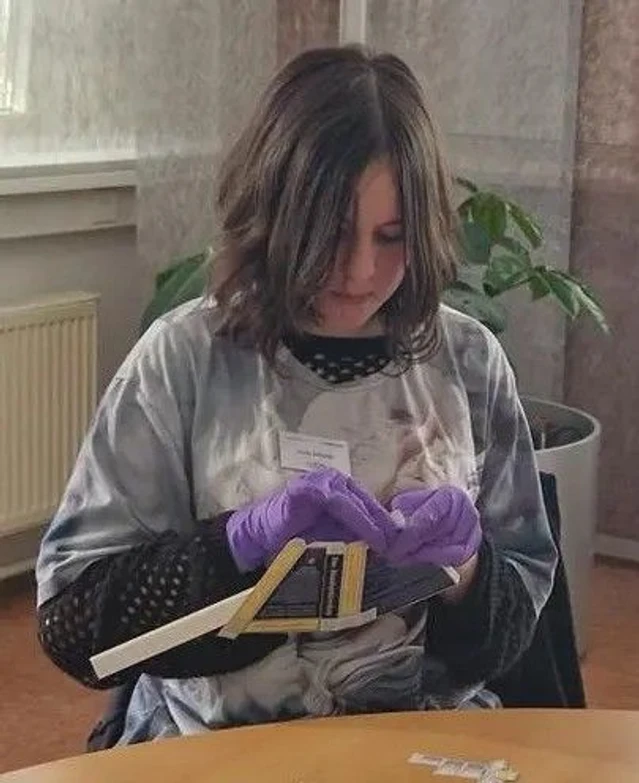 KNAUER: Figure 5 - A girl works intently and with great care on her spectroscope. None of the girls glance at their phones; they are all polite, and many feel comfortable asking questions openly. We are very excited about this generation of bright young talents.