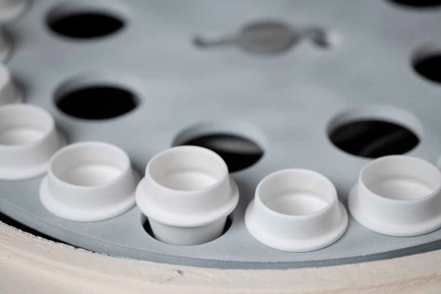 LECO Advancing Biofuel Characterization with LECO Analytical Instrumentation: TGA801 system with ceramic turntable and crucibles for ISO 18123 volatile matter determination.