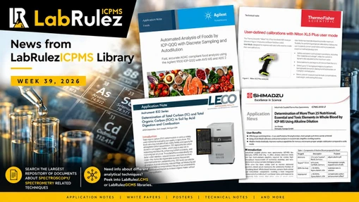 News from LabRulezICPMS Library - Week 39, 2026