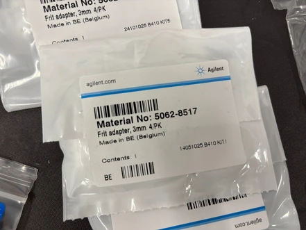 Agilent PTFE Frit Adapter for 1/8' OD Tubing (3.2mm), 4 Pack, 5062-8517 (New)