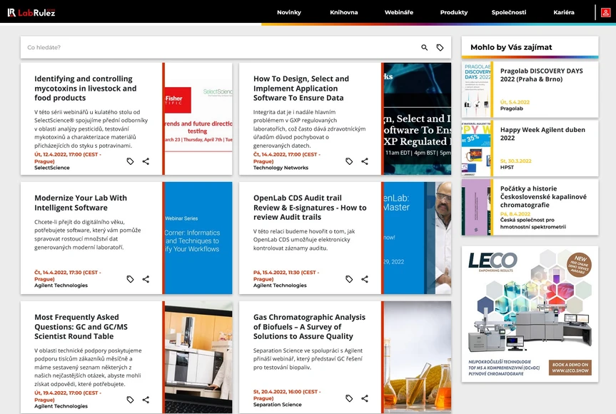 <p>LabRulez: GC a GC/MS webináře týden 15/2022</p>