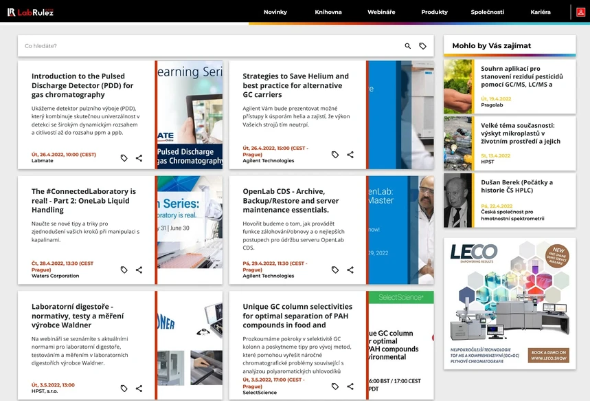 <p>LabRulez: GC a GC/MS webináře týden 17/2022</p>
