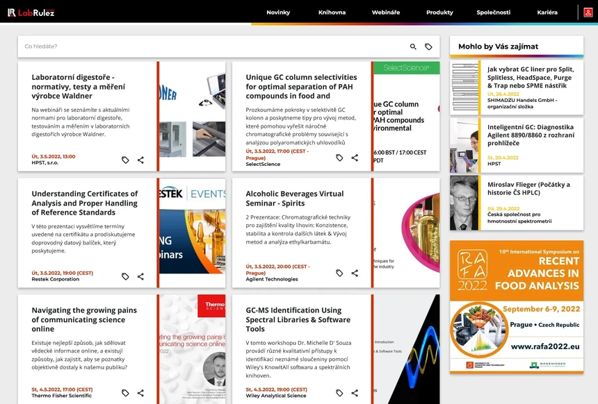 <p>LabRulez: GC a GC/MS webináře týden 18/2022</p>