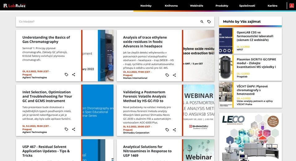 <p>LabRulez: GC a GC/MS webináře týden 6/2022</p>
