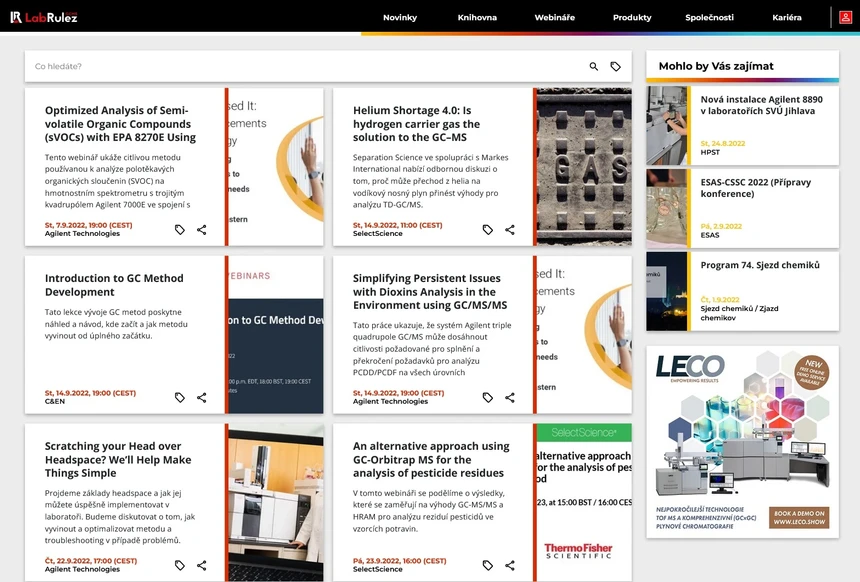 <p>LabRulez: GC a GC/MS webináře září 2022</p>