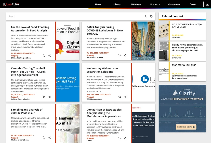 <p>LabRulez: GC &amp; GC/MS webinars Week 13/2022</p>
