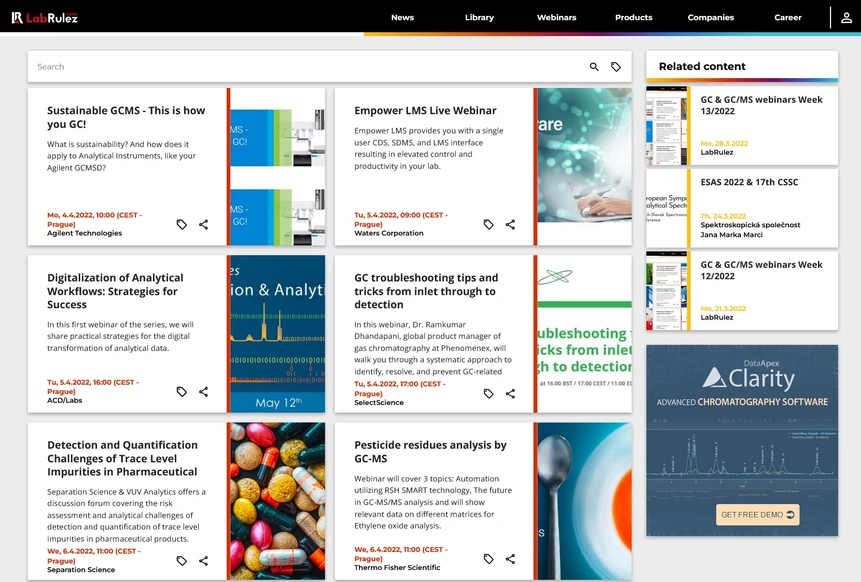 <p>LabRulez: GC &amp; GC/MS webinars Week 14/2022</p>
