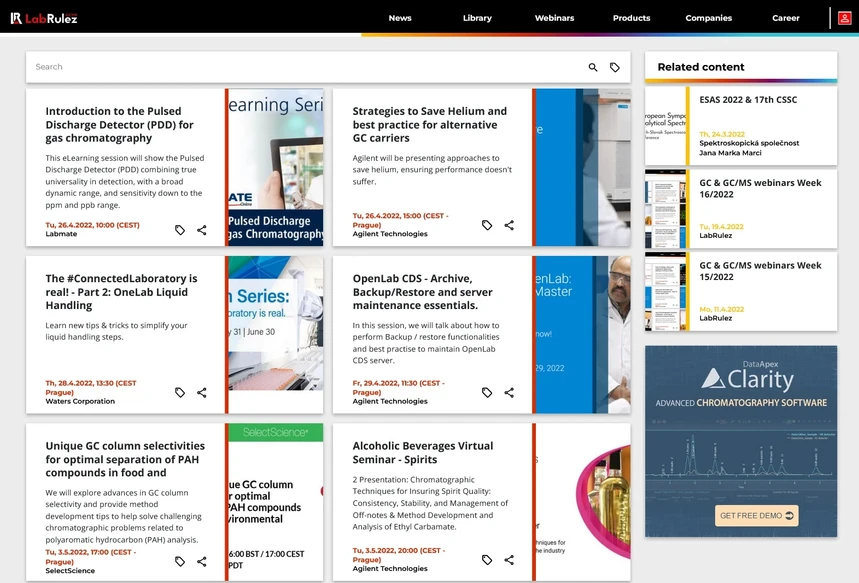 <p>LabRulez: GC &amp; GC/MS webinars Week 17/2022</p>

