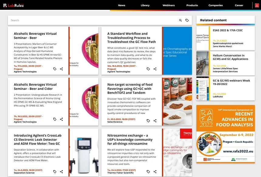 <p>LabRulez: GC &amp; GC/MS webinars Week 20-21/2022</p>
