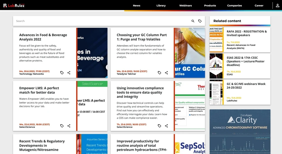<p>LabRulez: GC &amp; GC/MS webinars Week 25/2022</p>
