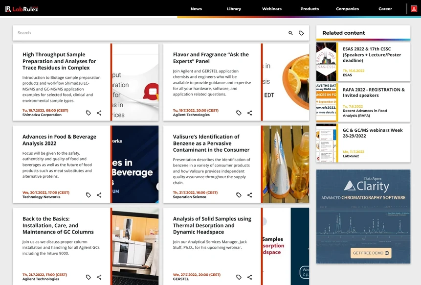 <p>LabRulez: GC &amp; GC/MS webinars Week 29/2022</p>
