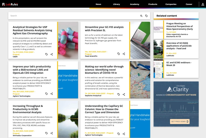 <p>LabRulez: GC and GCMS webinars - Week 30</p>
