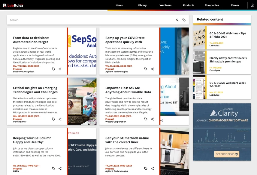 LabRulez: GC & GCMS webinars overview Week 3/2022