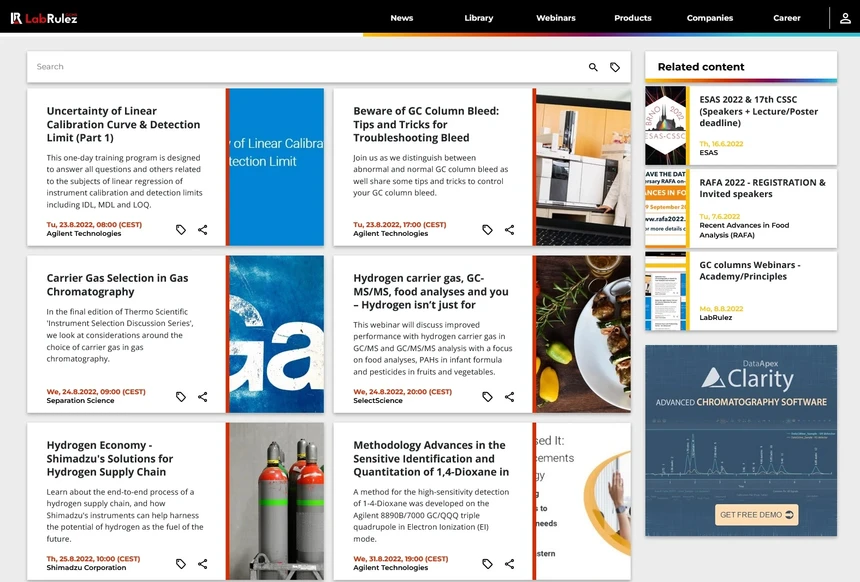 <p>LabRulez: GC &amp; GC/MS webinars Week 34/2022</p>

