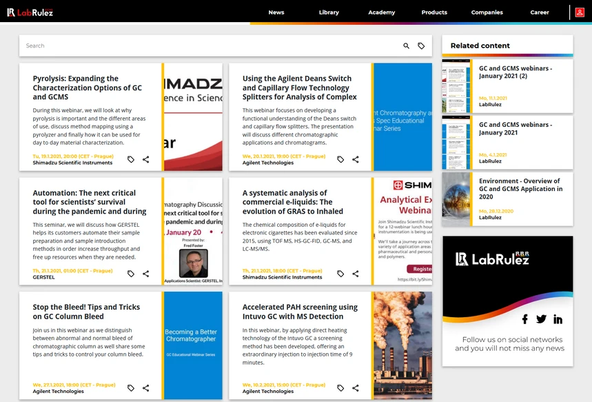 <p>LabRulez: GC and GCMS webinars - Week 3</p>