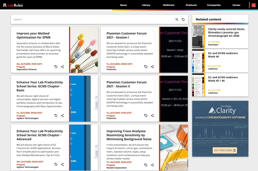 <p>LabRulez: GC and GCMS webinars Week 47</p>
