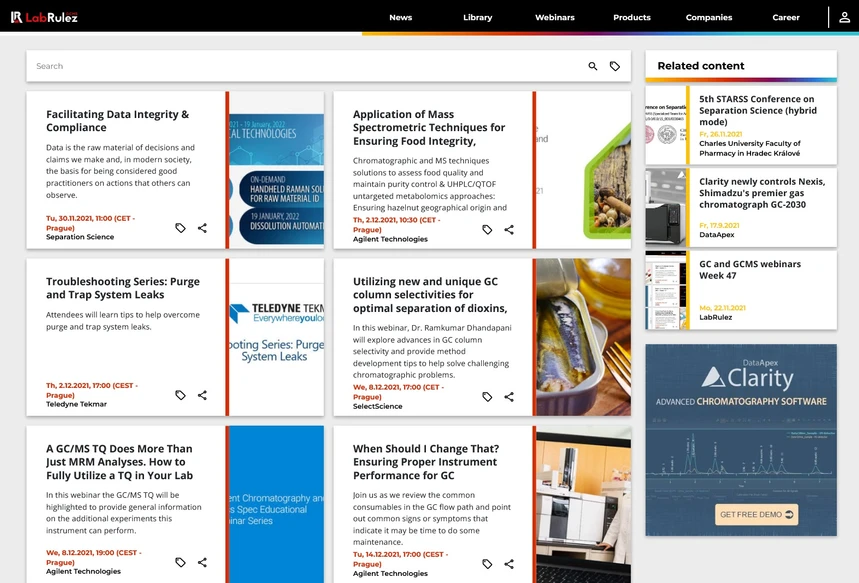 <p>LabRulez: GC and GCMS webinars Week 48 + 49</p>
