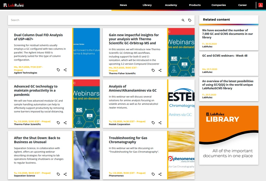 <p>LabRulez: GC and GCMS webinars - Week 49</p>