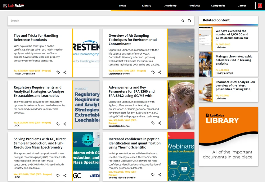 <p>LabRulez: GC and GCMS webinars - Week 50</p>
