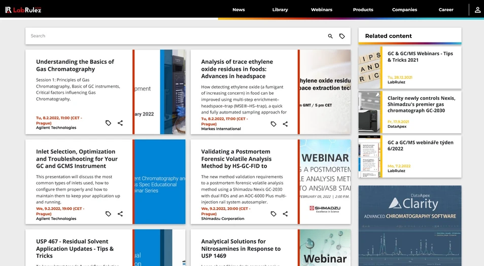 <p>LabRulez: GC & GC/MS webinars Week 6/2022</p>