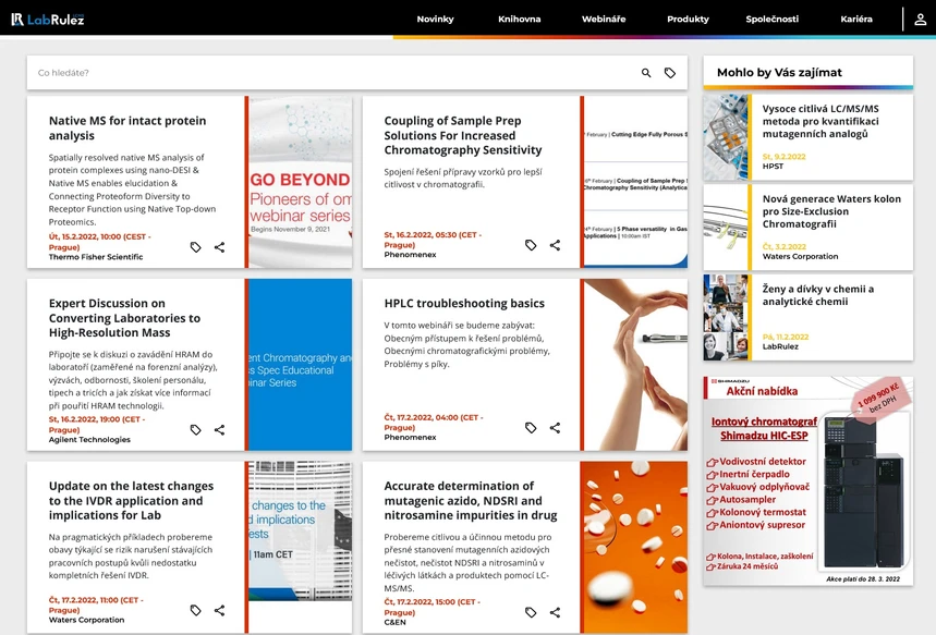 <p>LabRulez: HPLC a LC/MS webináře týden 7/2022</p>
