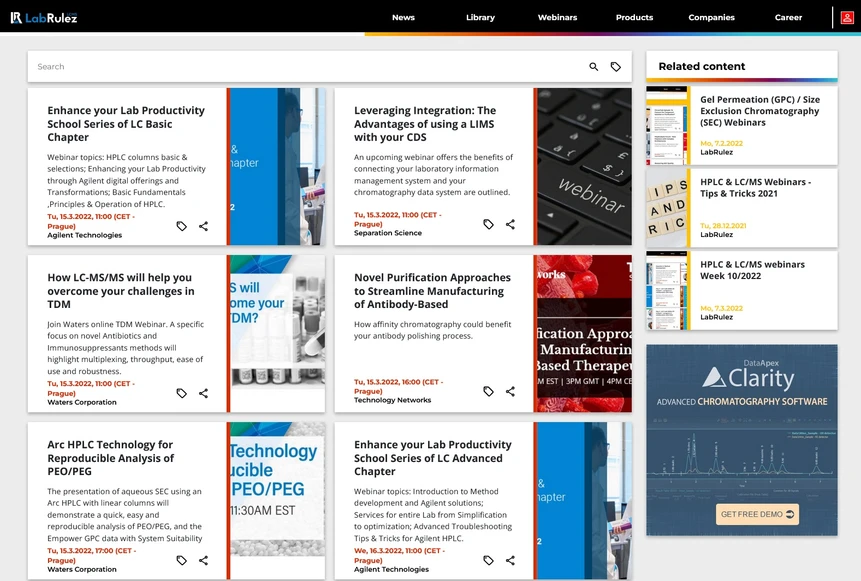 <p>LabRulez: HPLC &amp; LC/MS webinars Week 11/2022</p>
