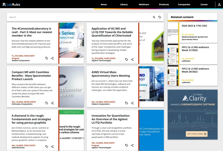 <p>LabRulez: HPLC &amp; LC/MS webinars Week 22/2022</p>
