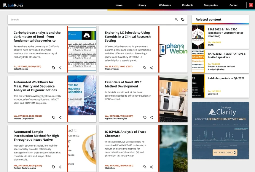 <p>LabRulez: HPLC &amp; LC/MS webinars Week 30/2022</p>
