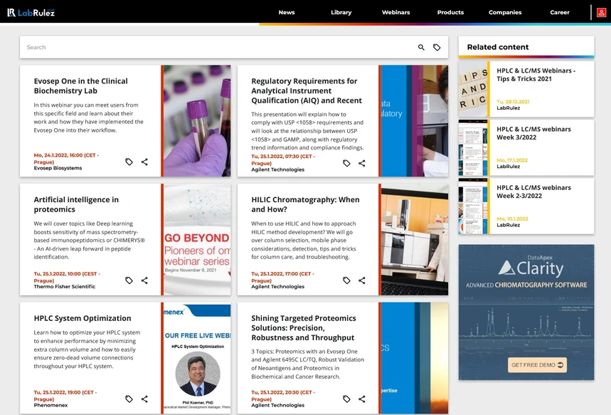 <p>LabRulez: HPLC & LC/MS webinars Week 4/2022</p>