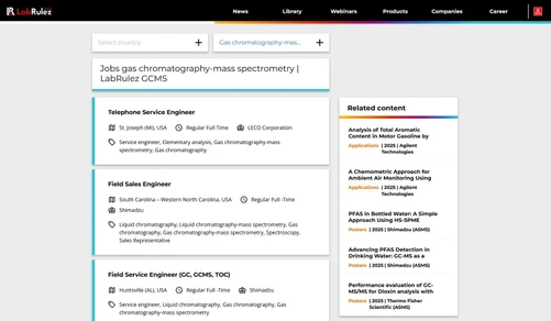 Global GC-MS Careers: 19 Job Offers in Gas Chromatography-Mass Spectrometry