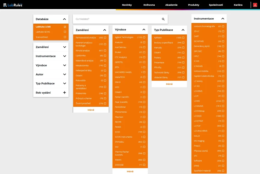 LabRulez: KnihovnaLCMS - Filtrování